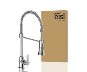 EISL Leon NI183ESCR-LP-PR-A Robinet de cuisine à ressort en spirale avec douchette extractible, robinet de cuisine pivotant à 360°, mitigeur monocommande