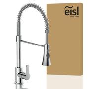 EISL Leon NI183ESCR-PR-A Robinet de cuisine avec douchette extractible et douchette à ressort pivotant à 360° Chromé