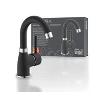 EISL NI075FUTBCR Futura Robinet de lavabo avec fonction économie d'énergie, pivotant à 360°, mitigeur monocommande noir mat/chromé