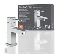 EISL Mitigeur de lavabo CALVINO NI075THI – Carré au design anguleux moderne – Chrome