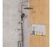 eisl set de douche SHOWER DREAM, douche de pluie sans mitigeur, système de douche avec douche de tête, douche chrome/noir