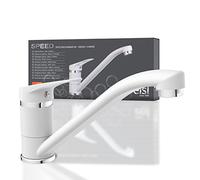 EISL Speed NI182SCR-W Robinet de cuisine, robinet d'évier, robinet de cuisine, chromé/blanc