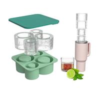 Eiswürfelform Silikon für Stanley Cup, Wiederverwendbare Eiswürfel für Stanley Thermobecher, Große Eiswürfelformen BPA Frei, Bac à glaçons avec Deckel pour Cocktails/Whisky/Getränken/Cafée (D)