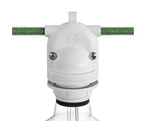 Eiva-2, douille pour extérieur avec double sortie IP65 culot E27 - Blanc
