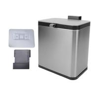 Ejoyous 3L Poubelle Fine avec Couvercle Verrouillable, Acier Inoxydable 410 | Poubelle murale, 7,72x4,92x8,35 pouces, ouverture par poussée et fermeture silencieuse, seau intérieur amovible, étanchéité