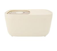 Ejoyous Bacs à Riz Récipient de Stockage de Grains en Plastique avec Couvercle et Tasse à Mesurer Récipient de Stockage de Riz à échelle Claire pour les Grains de Farine Gain de Place pour la (Blanc