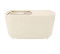 Ejoyous Bacs à Riz Récipient de Stockage de Grains en Plastique avec Couvercle et Tasse à Mesurer Récipient de Stockage de Riz à échelle Claire pour les Grains de Farine Gain de Place pour la (Blanc