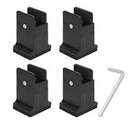 Ejoyous Blocs de Lit Surélevés, 4 Pièces Rehausseurs de Meubles Réglables avec Pince à Vis, Rehausseurs de Lit en Caoutchouc pour Meubles Lourds, Pieds de Table, Bureau, Rehausseur (Black)