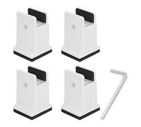 Ejoyous Blocs de Lit Surélevés, 4 Pièces Rehausseurs de Meubles Réglables avec Pince à Vis, Rehausseurs de Lit en Caoutchouc pour Meubles Lourds, Pieds de Table, Bureau, Rehausseur (White)
