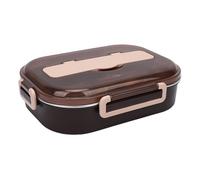 Ejoyous Boîte à Déjeuner Portable, Boîte à Bento en Acier Inoxydable 316 1,5 L avec 4 Compartiments, Bol à Soupe étanche, Cuillère et Baguettes pour le Bureau, l'école et les Voyages (Noir Kaki)