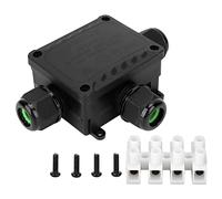 Ejoyous Boîte de Jonction étanche, Boîte de Jonction électrique en Silicone PA66 IP68 Fil de 10 à 14 Mm 450 V 41 A, Couvercle fileté en Laiton, Résistant à la Chaleur UV pour Lumières LED Extérieures