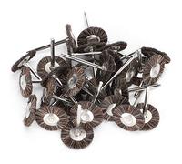 Ejoyous Brosse Rotative Mini, Roue à Brosser Métallique, 30 Pièces Queue de 3mm Diamètre Extérieur 25mm Style Bouclé, pour Décapage de Rouille, Peinture, Sculpture sur Bois, Cuir, (Crinière de cheval)