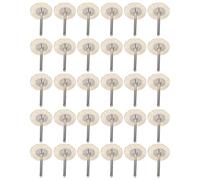 Ejoyous Brosse Rotative Mini, Roue à Brosser Métallique, 30 Pièces Queue de 3mm Diamètre Extérieur 25mm Style Bouclé, pour Décapage de Rouille, Peinture, Sculpture sur Bois, Cuir, (crinière de laine)