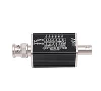 Ejoyous Compteur SWR en Alliage d'aluminium, Rapport d'onde Stationnaire avec 6 Indicateurs LED, 1 à 30 MHz, 12 W, Testeur de Puissance RF Portable BNC pour Test 'antenne de Champ Radio Amateur