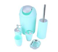 Ejoyous Ensemble d'Accessoires de Salle de Bain, 6 Pièces avec Distributeur de Lotion, Poubelle, Porte-Brosse à Dents, Gobelet