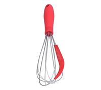 Ejoyous Fouet Ballon Fouet en Acier Inoxydable avec Grattoir en Silicone 11,9 Pouces Poignée Antidérapante Rouge Extrémité Suspendue Facile à Nettoyer pour la Cuisson du Mélange de Crème dans la