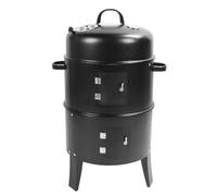 Ejoyous Fumoir à Charbon Vertical, Fumoir de Barbecue en Fer laminé à Froid, Gril 3 en 1 à 3 Couches avec Thermomètre, Bac à Eau et Plateau à Charbon, pour le Camping, les Pique-niques et la Cuisine