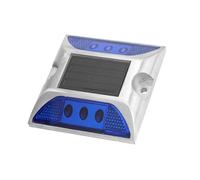 Ejoyous Lampes Solaires de Sol, Bornes Lumineuses LED pour Allée, Visibles à 1000 M, étanches en Aluminium coulé pour Route et Autoroute (BLUE)