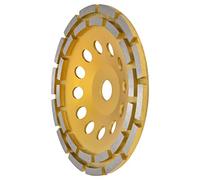 Ejoyous Meule Tasse Diamant Double Rangée, Disque de Meulage à Air troué, Forte Concentration de Diamant 22.23mm Alésage avec Corps en Acier traité Thermiquement, pour Béton Granit (180mm)