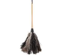 Ejoyous Plumeau en Plume d'Autruche, Mini Plumeau Réutilisable Lavable à la Main Fait Plumeau dAutriche Authentiques Duster de Plumes d'autruche de Dinde Statique avec poignée Longue en Bois 57cm