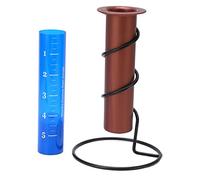 Ejoyous Pluviomètre Flottant Pluviomètre au Sol pour Pelouse Tube de Mesure de 5 Pouces Moniteur de Débit D'arrosage Cylindre en Plastique Support spiralé en Métal pour Pelouse (Base Ronde)