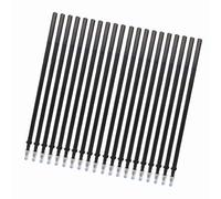 Ejoyous Recharges d'encre Gel Effaçables Paquet de 100 Recharges de Stylo Noir Pointe Fine en Carbure de 0,5 Mm Remplacement d'écriture Lisse pour les étudiants, les Enseignants, le Bureau, (20PCS)