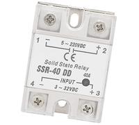 Ejoyous Relais Statique 40A Faible Bruit Entrée 3-32VDC Sortie 5-220VDC | Module D'automatisation Industrielle, Boîtier Plastique et Métal, Commutation sans étincelle, Résistant aux Vibrations,