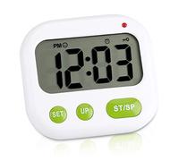 Ejoyous Réveil Numérique, Réveil Vibrant ABS avec Double Alarme, Minuterie 99H59M59S, écran rétroéclairé 12 24 Heures, Compact 3,3 X,1 X 0,9 Pouces pour Les Dormeurs de Bureau de Voyage de Chambre