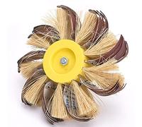 Ejoyous Roue de Polissage en Sisal, Disque Abrasif en Sisal, Roue à Lamelles avec Axe de 6 Mm, 120, avec Poignée, pour Perceuse, ébarbage, Dérouillage, Peinture (6 têtes de fleur de en papier