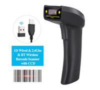Ejoyous Scanner de Codes Barres sans Fil, CMOS 2D, Portée de Lecture de | Coque ABS, Écran en Papier, Entrepôt de Détail Bibliothèque, USB BT 2,4G, , Lecteur de Code QR