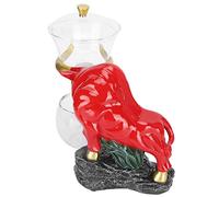 Ejoyous Service à thé Kung Fu, Tasses à thé en Verre à Haute Teneur en Borosilicate avec Théière Goutte à Goutte 15x19 Cm, Boîte-cadeau en Forme de Bœuf Emballée pour le parfumé Oolong, Usage (rouge)
