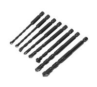 Ejoyous Set de Forets à Maçonnerie, 8 Pièces, Queue Hexagonale | Carbure cimenté, Goujure en Spirale élargie, Foret pour Carrelage, Usage sur Béton et Brique, Tailles de 5 à 12 Mm
