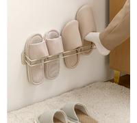 Ejoyous Support Mural pour Pantoufles de Salle de Bain, Support de Chaussures Mural en Fer 47 X 7 X 4,8 Cm, de Rangement Peu Encombrant pour Salle de Bain, Toilettes, Entrée, Petits Espaces