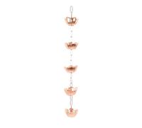 Ejoyous Suspension Chaîne de Pluie en Cuivre Tasses Florales Résistant | Alternative au tuyau de descente de gouttière, installation sans outil pour le ruissellement, liens amovibles connectables