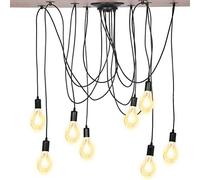 Ejoyous Suspension Lustre, Araignée Lumière DIY Lampe Plafonnier Tête Plafonnier Support Retro Industriel Plafond Light avec 2m câble Pour Chambre Salon Salle à Manger Hôtel Décoration 8 Kopf