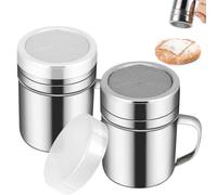 EJRUP 2pcs Saupoudreuse Sucre Glace, Sucrier Pour en Poudre, Saupoudreuse Cacao, avec Couvercle et Poignée, pour Cacao Epice Poudre Cappuccino