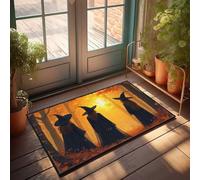EJXN Tapis de bain antifatigue Trois sorcières dans la forêt d'automne au coucher du soleil - Zone de couleur unie | Imperméable pour salle de bain/porte - Tapis de bain en microfibre à séchage rapide