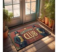 EJXN Tapis de salle de bain en fausse fourrure vintage avec inscription « Gentlemen's Club » avec duos pimpants - Foncé | Couloirs/Tendance - Tapis de salle de bain fin pour dessous de porte, petite