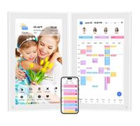 EKASN Calendrier Numérique Intelligent PLANNING MURAL 24"" Agenda Connecté Multimembre avec Rappels & Météo WIFI Cadeau Blanc