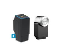 EKEY UNO 200228 Lecteur d’Empreinte Digitale avec Batterie Rechargeable avec Nuki Smart Lock 3.0 Pro Noir, Lot de Post-équipement avec Batterie Rechargeable pour Toutes Les Portes courantes, Noir