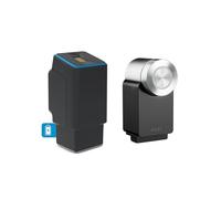 EKEY UNO 200328 Lecteur d’Empreinte Digitale avec Batterie Rechargeable avec Nuki Smart Lock Pro (4e génération) Noir, Lot de Post-équipement pour Toutes Les Portes courantes, Noir