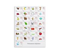 EKFBQBGW Vietnamese Alphabet Poster Language Learning Chart Letters with Pronunciation Educational Wall-Art for Classroom Home Decor 8 X 12 in