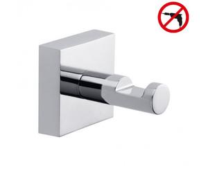 Ekkro Patère murale en métal chromé inoxydable, pose facile sans perçage (40235-00000-00)