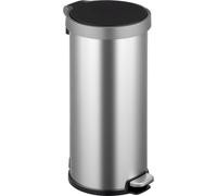 EKO - Aria Poubelle à pédale ronde 35 litres - Acier inoxydable - Acier inoxydable mat