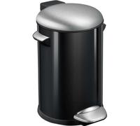 EKO - Belle Deluxe Poubelle à pédale 12 litres - Steel Plastic - Noir, inox mat