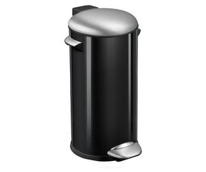 EKO - Belle Deluxe Poubelle à pédale 30 litres - Steel Plastic - noir brillant,mat s/s