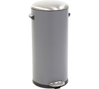 EKO - Belle Poubelle à pédale de luxe 30 litres - Acier inoxydable - Gris, sablé