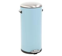 EKO - Belle Poubelle à pédale de luxe 30 litres - Acier Plastique - Bleu clair, sablé