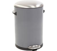EKO - Belle Poubelle à pédale Deluxe 12 litres - Acier inoxydable - Gris, sablé
