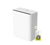 EKO Brio Poubelle de salle de bain automatique sans contact avec détecteur de mouvement, étanche pour cuisine, chambre à coucher et bureau, 10 l, blanc